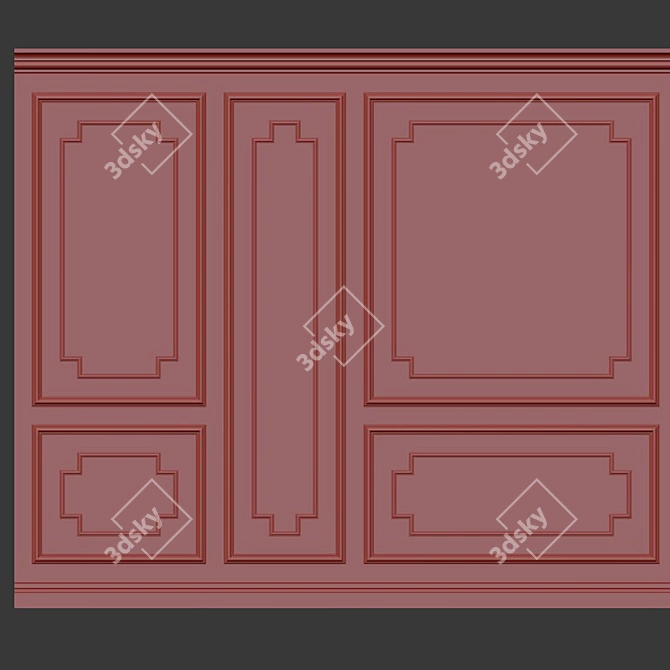 Decorative Stucco with Molding #007 3D model image 5