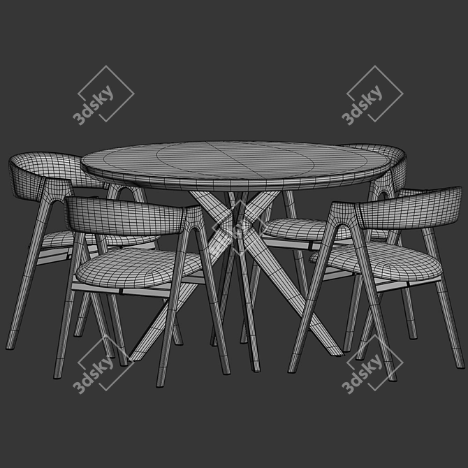 Luxury Dublin Dining Set Collection 3D model image 4