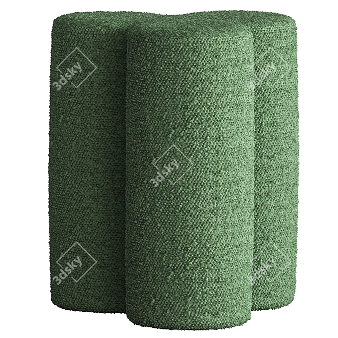 Boucle Clover Stool by Pols Potten 3D model image 4