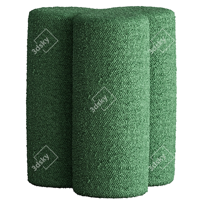 Boucle Clover Stool by Pols Potten 3D model image 13