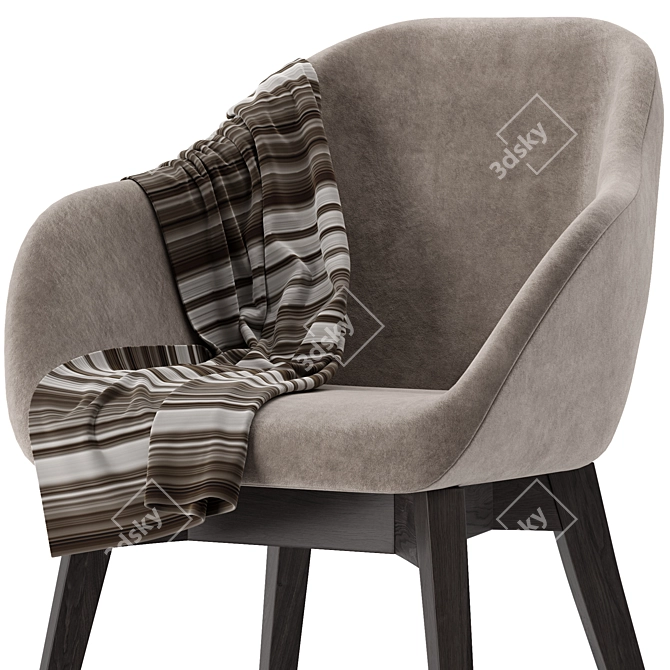 Kawajun Mare Chair: Chic Seating 3D model image 5