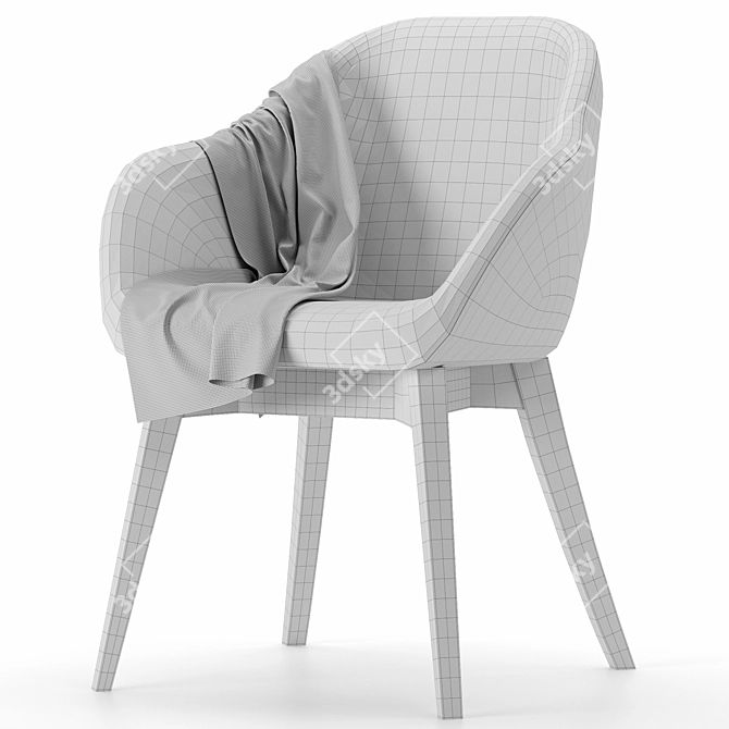 Kawajun Mare Chair: Chic Seating 3D model image 6