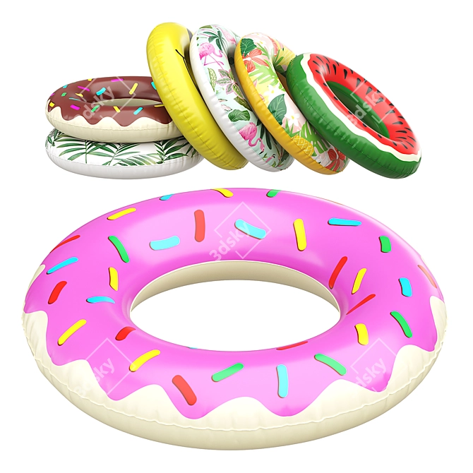 Inflatable Pool Swimming Ring 3D model image 1