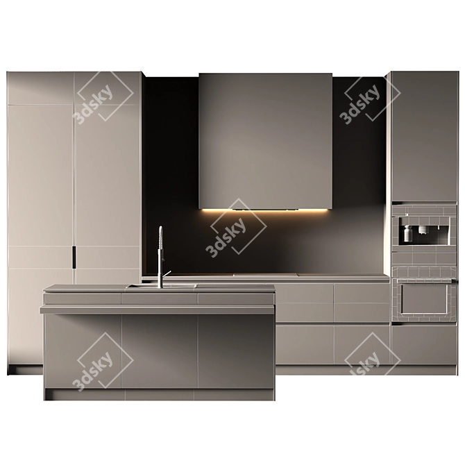 Modern Kitchen 61 Vray/FBX 3D model image 2