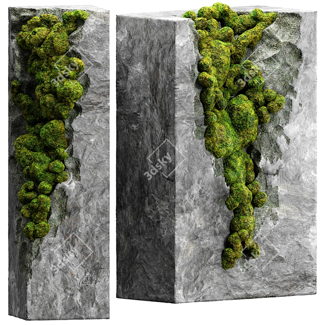 Moss & Stone Decor Set 3D model image 1