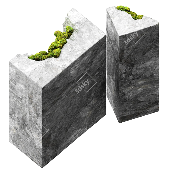 Moss & Stone Decor Set 3D model image 2