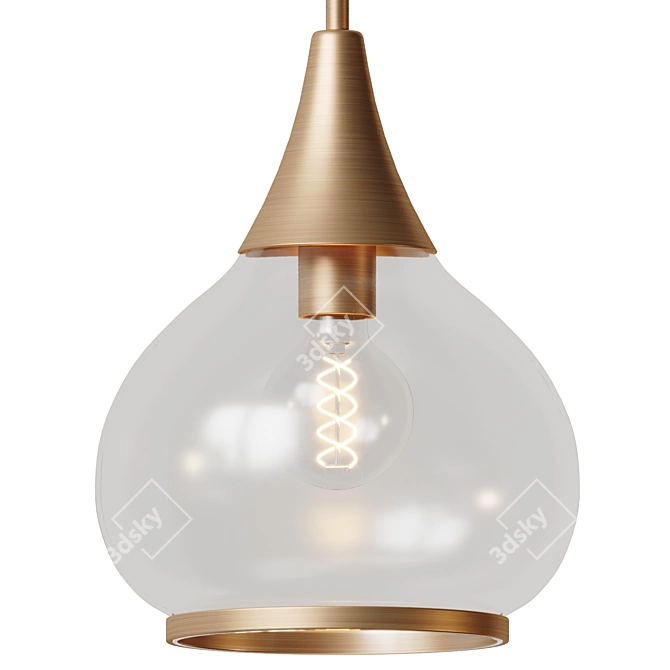 Vintage-inspired Hazel Pendant Light 3D model image 3