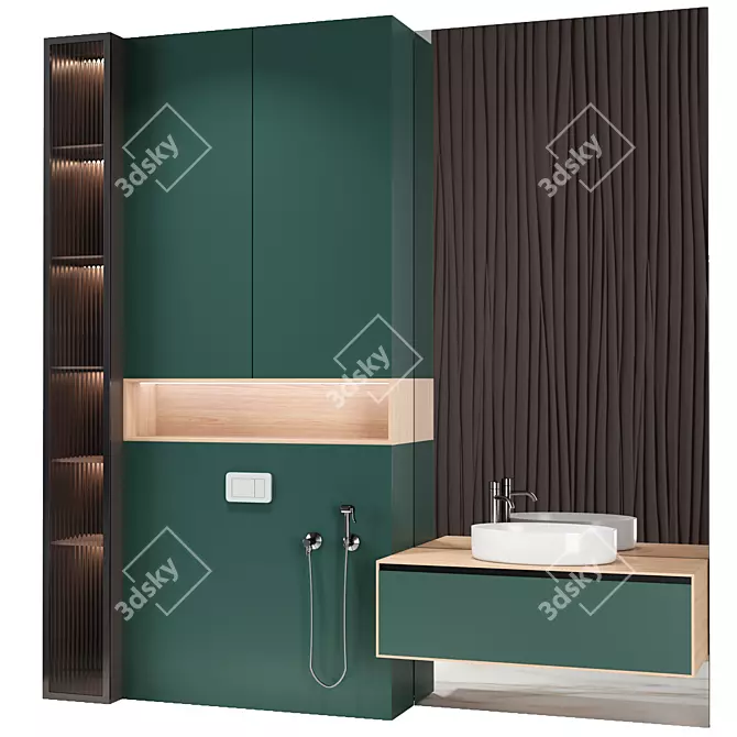 Modern Bathroom Furniture Set 3D model image 2