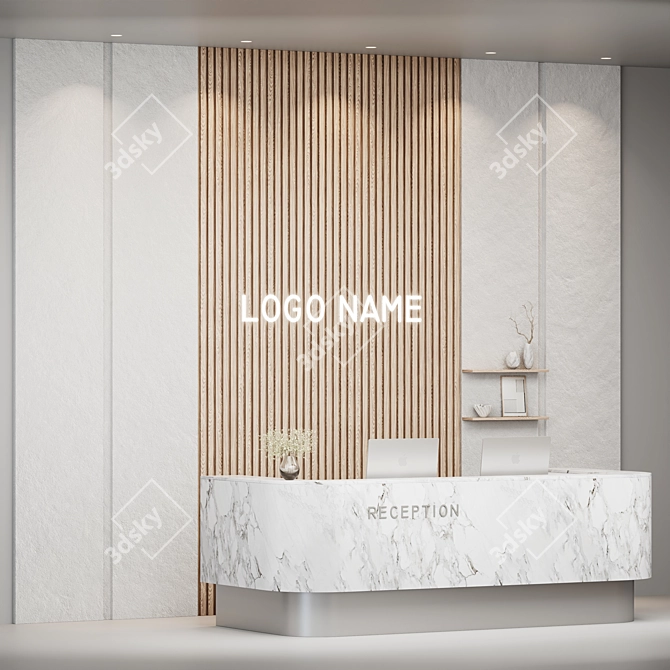 Modern Reception Desk 3D Model 3D model image 5