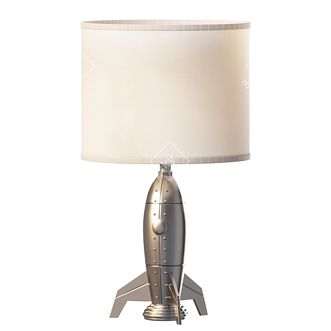 Rocketship Table Lamp - Space Lighting 3D model image 1