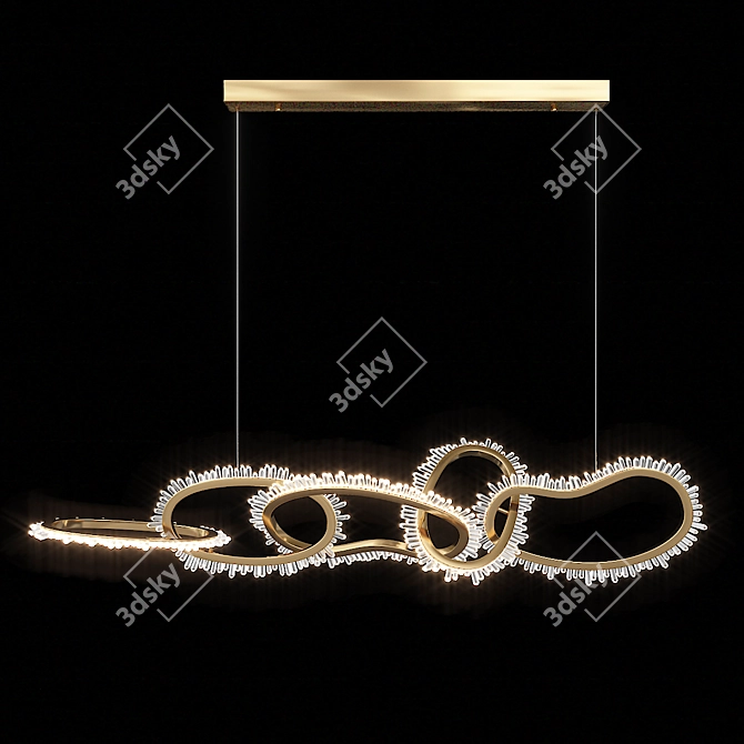 Luxury Crystal LED Pendant Light 3D model image 1