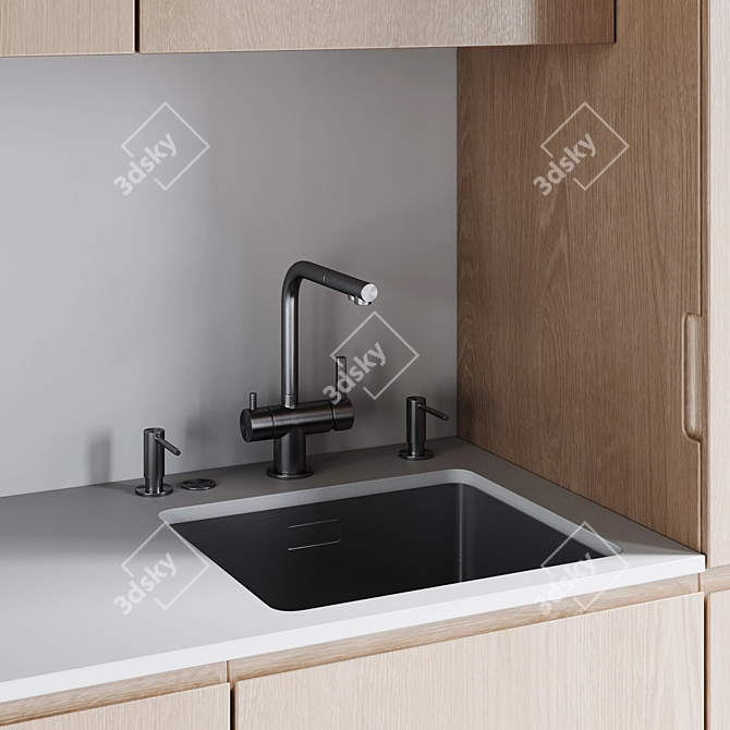 181 Contemporary Editable Kitchen 3D model image 2