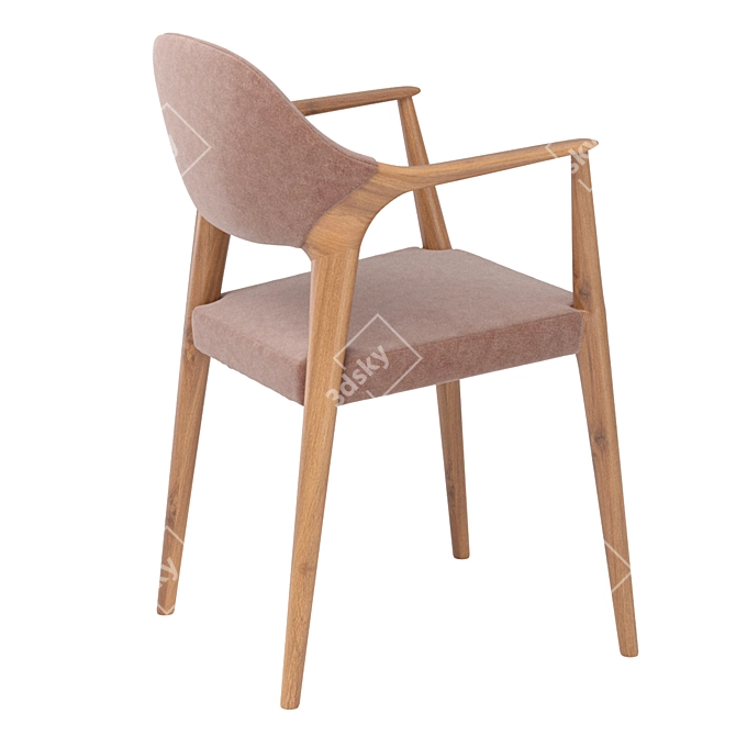 Contemporary Arm Dining Chair 3D model image 2