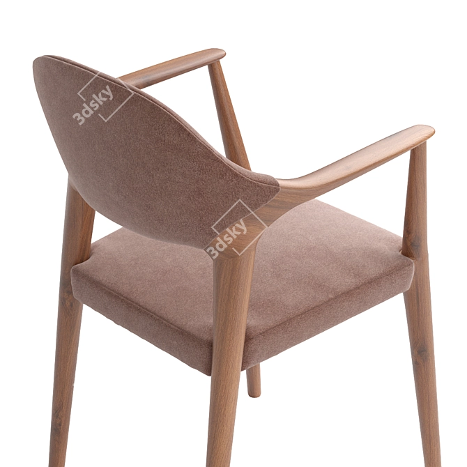 Contemporary Arm Dining Chair 3D model image 6