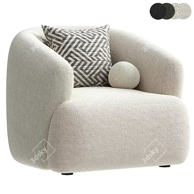 Soft Boucle Accent Chair Sofia 3D model image 1