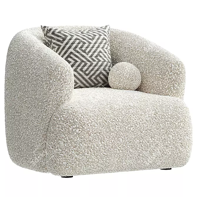 Soft Boucle Accent Chair Sofia 3D model image 2