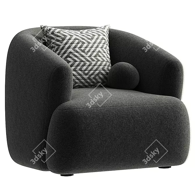 Soft Boucle Accent Chair Sofia 3D model image 4