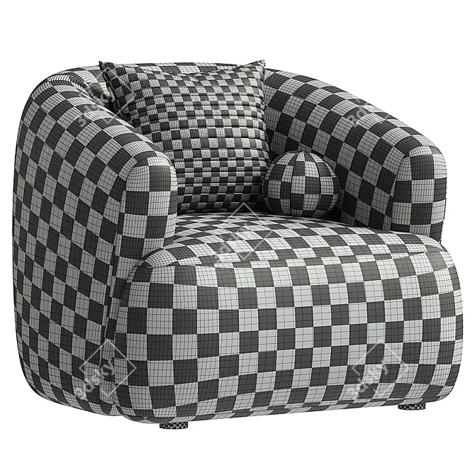 Soft Boucle Accent Chair Sofia 3D model image 5