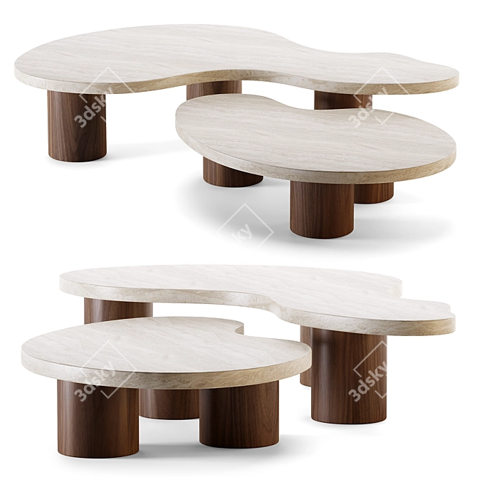 Sleek Andrea Luca Nesting Tables 3D model image 1