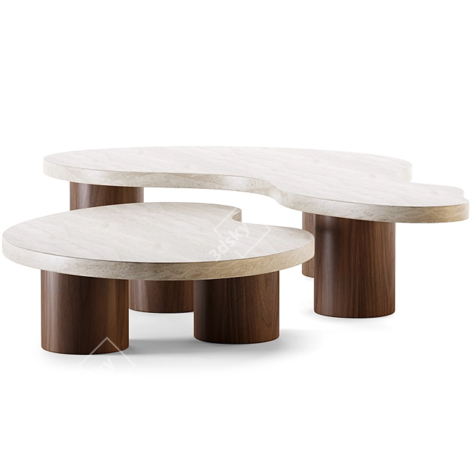 Sleek Andrea Luca Nesting Tables 3D model image 2