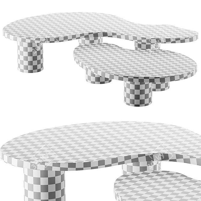 Sleek Andrea Luca Nesting Tables 3D model image 3