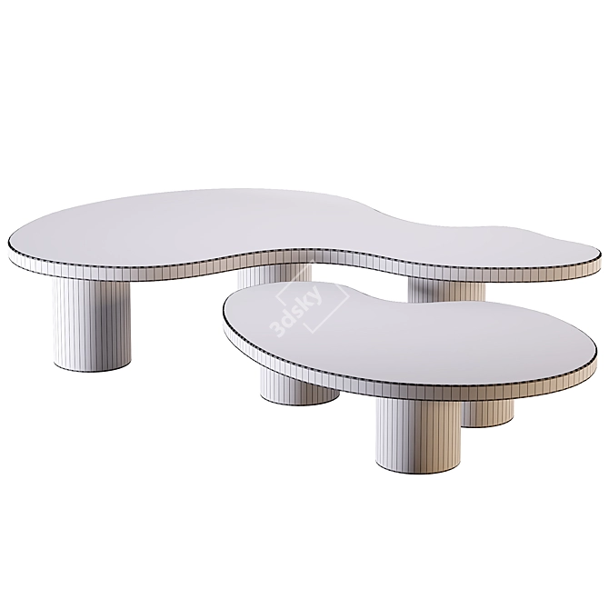 Sleek Andrea Luca Nesting Tables 3D model image 4