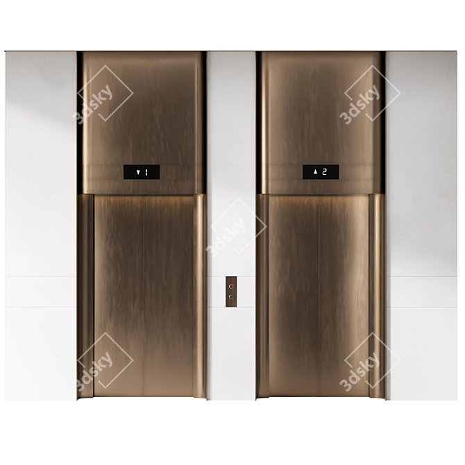 Modern Elevator Hall Wall Décor 3D model image 3