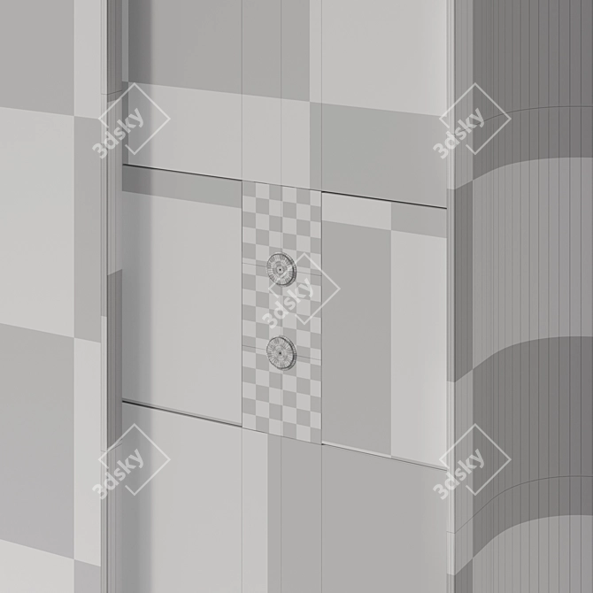 Modern Elevator Hall Wall Décor 3D model image 5