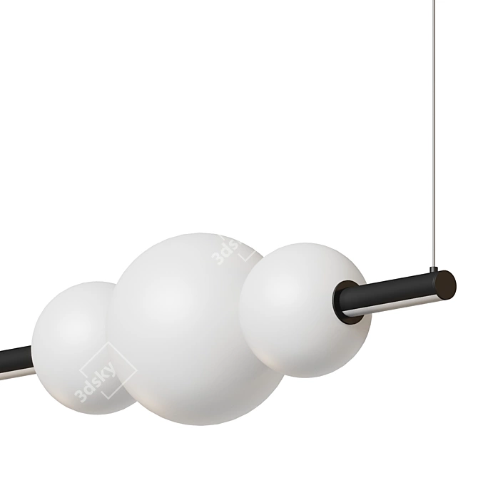 Sculptural Linear Pendant Light 3D model image 2