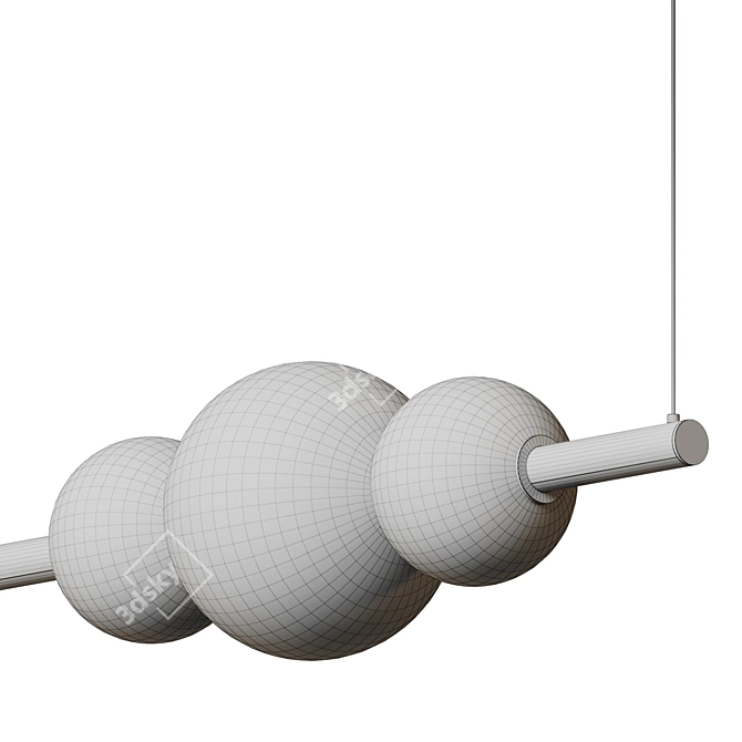 Sculptural Linear Pendant Light 3D model image 4