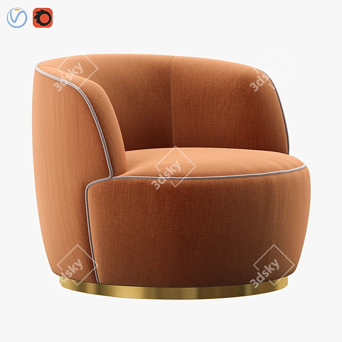 Elegant CIPRIA Armchair, SOFTHOUSE 3D model image 1