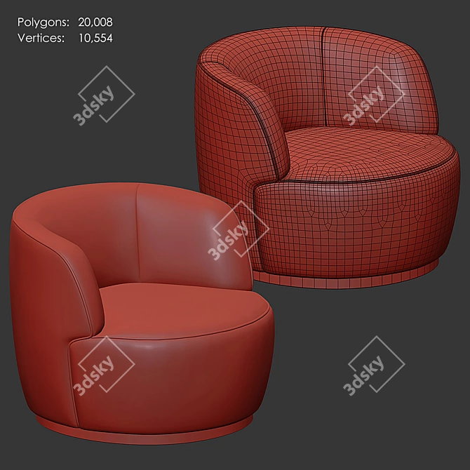 Elegant CIPRIA Armchair, SOFTHOUSE 3D model image 6