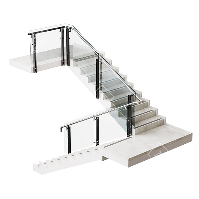 Sleek Staircase (024-1) 3D model image 4