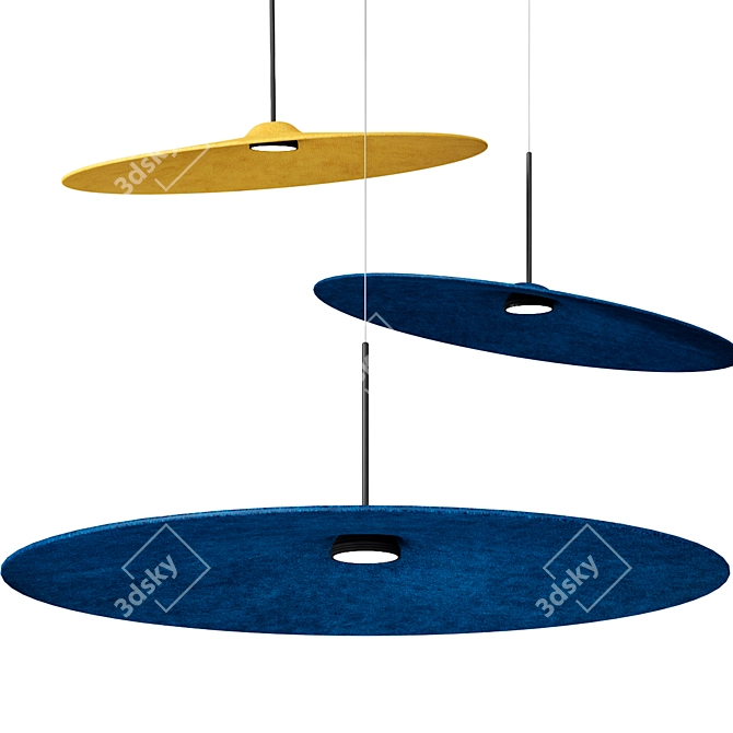 Eco-Friendly LED Acoustic Pendant Lamp 3D model image 1