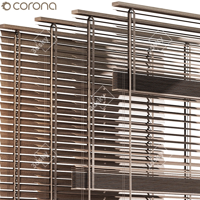 Foldable Wood Blinds 04 | Unique Home Décor 3D model image 5