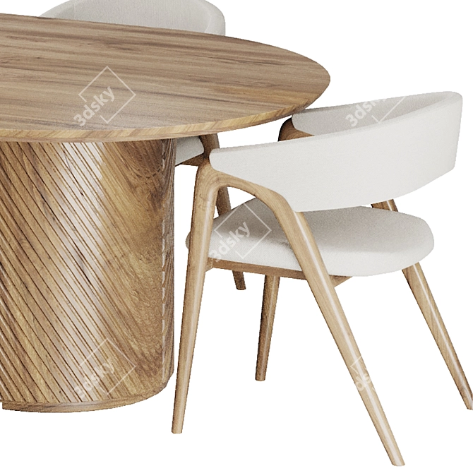 Modern Dining Set, 3D Model 3D model image 4