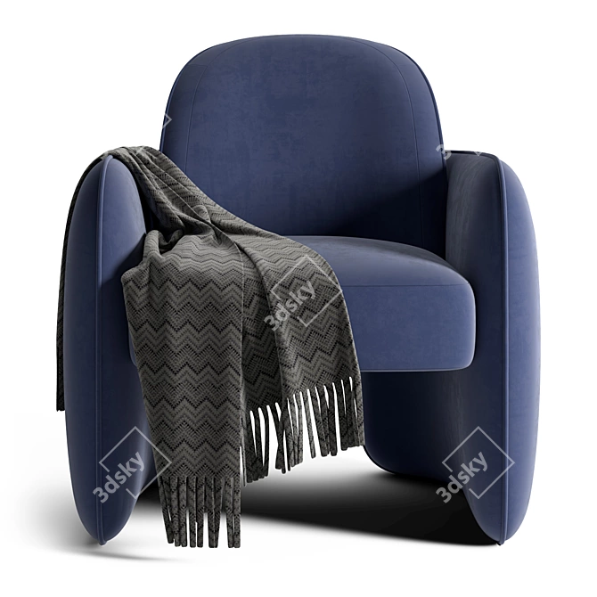 Sleek Saddleback Chair in 3 Colors 3D model image 4