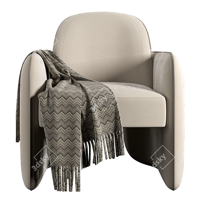 Sleek Saddleback Chair in 3 Colors 3D model image 8