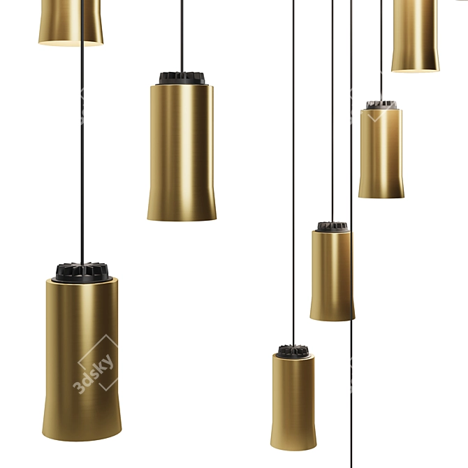 Brass Cirio Cascada Pendant Lights 3D model image 1