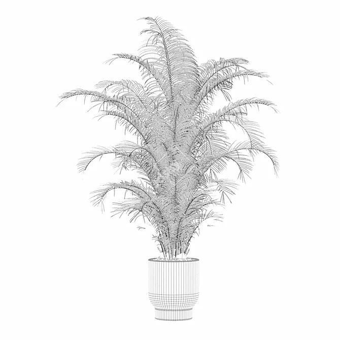 Modern Areca Palm Flower Pot 3D model image 5