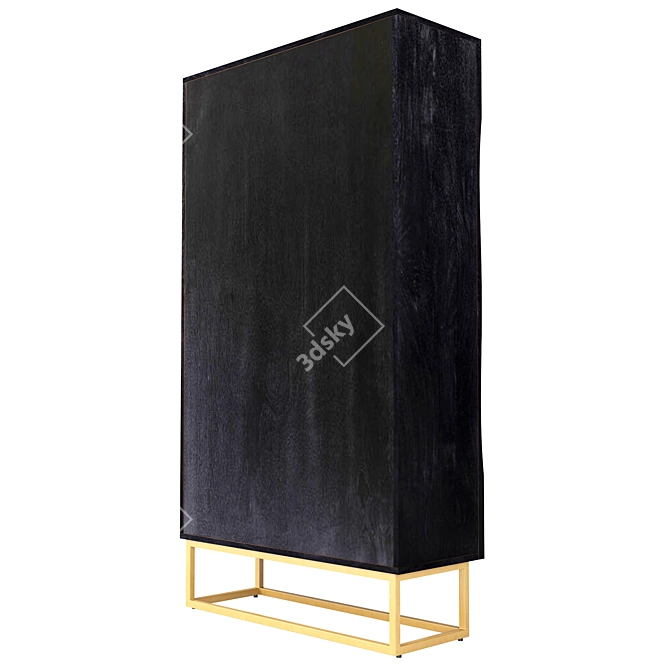 elegant dark wood storage cabinet 3D model image 4