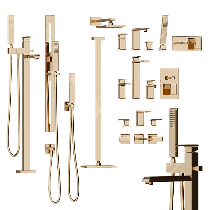 GESSI Eleganza Bathroom Fixture Set 3D model image 3