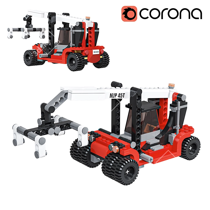 Lego Forklift Truck Model Corona 3D model image 1