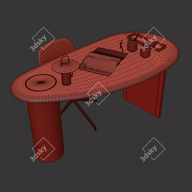 Eclipse Desk Workplace Furniture Modelling 3D model image 6