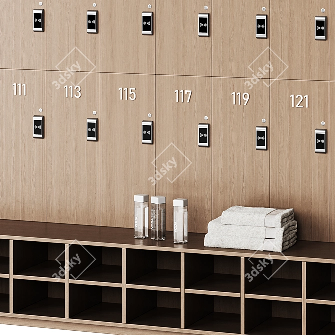 Gym Locker Room 3D Model 3D model image 2