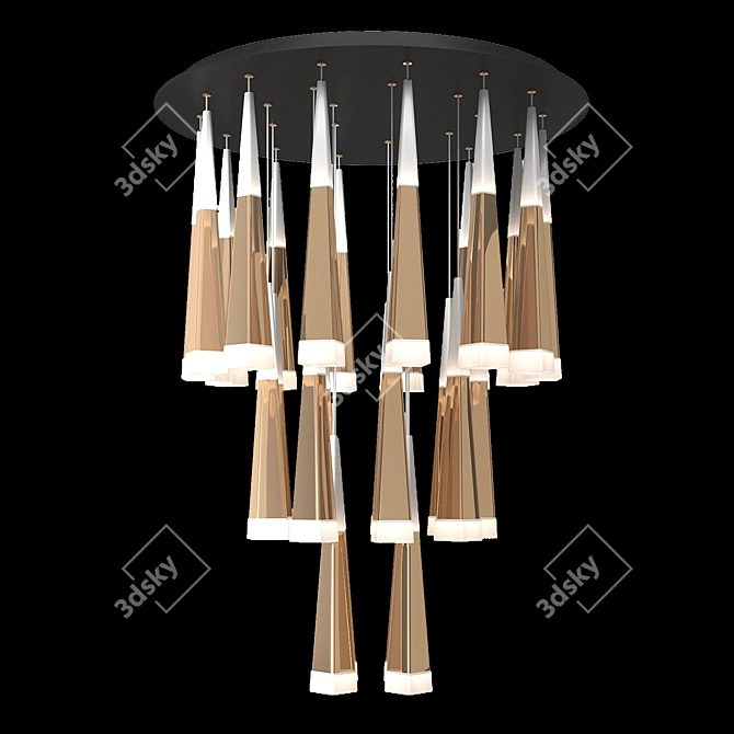 Modern LED Chandelier Fixture 3D model image 2