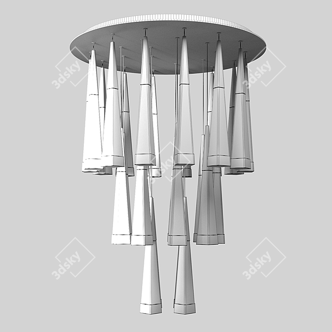 Modern LED Chandelier Fixture 3D model image 3