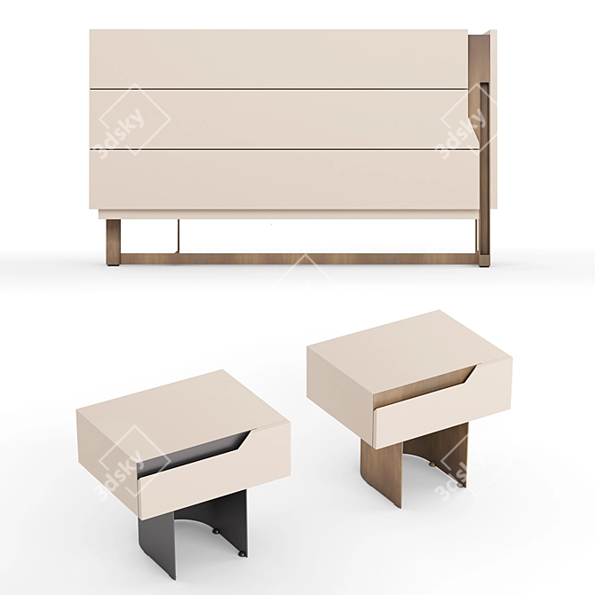 Elegance in Mirage Drawers Tables 3D model image 3