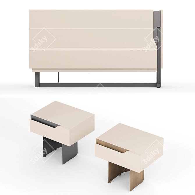 Elegance in Mirage Drawers Tables 3D model image 4