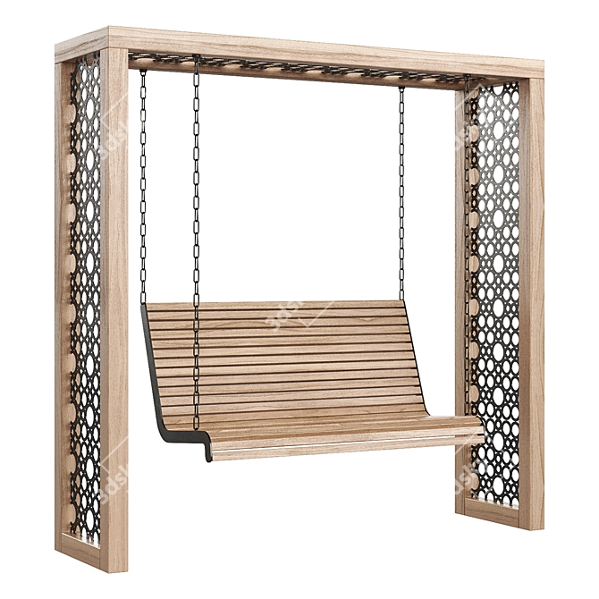 Swing Set with Canopy 3D model image 2